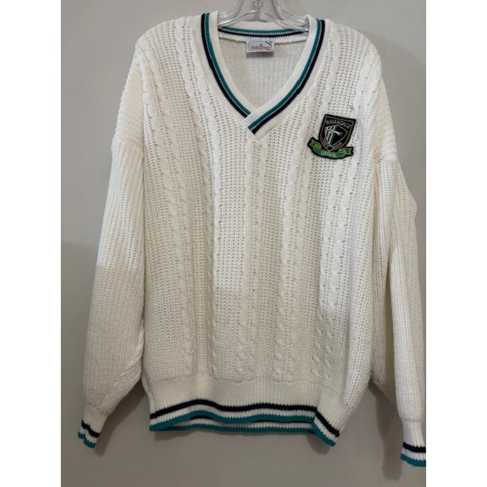 Vtg Golf Sweater Made in England Knit V Neck Preppy Old Money Mens Large